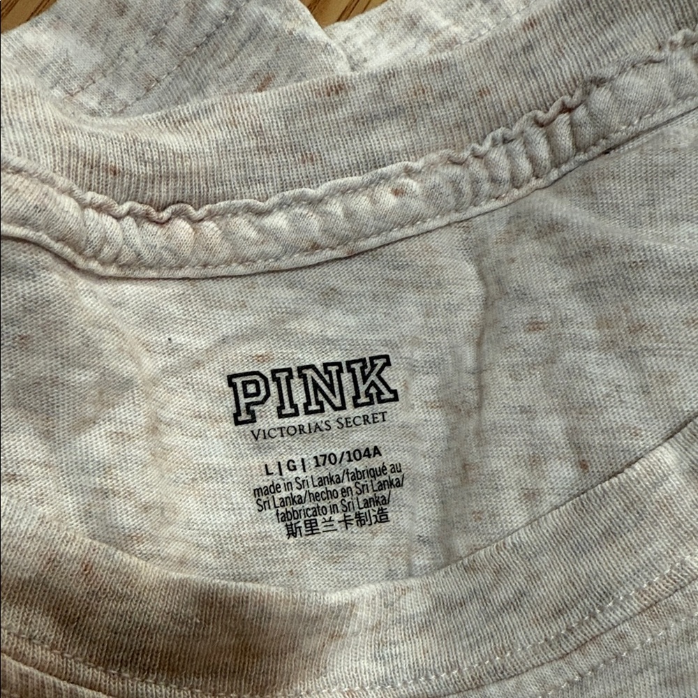 PINK Victoria's Secret Cream Long Sleeve Tee - Picture 2 of 4